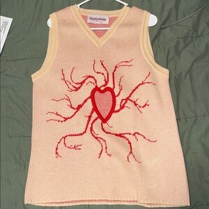 Vladyslav Slobodskoy Men's Cutout Centered Heart Blood Vessels knitted Vest